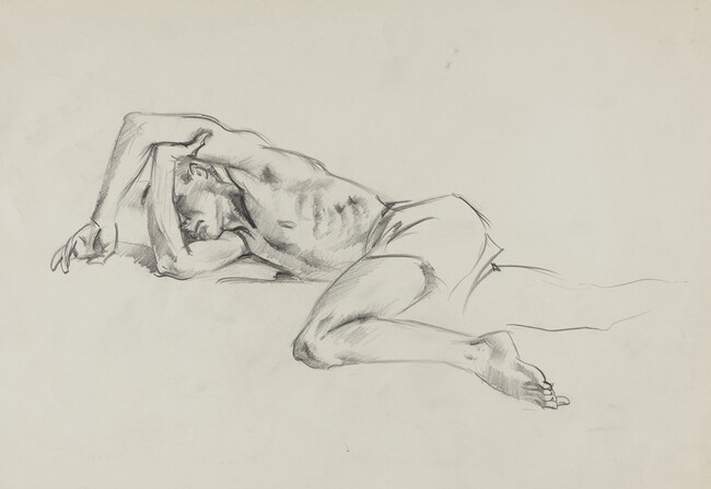 Untitled (Male Figure Lying on Side with Arms Overhead)