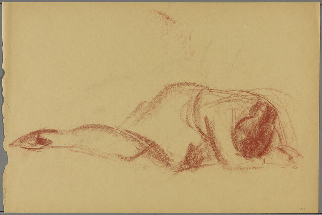 Untitled, Woman Lying with Head in Arms (obverse); Untitled, Kneeling Figure (reverse)