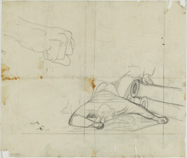 Study of lower right figure for Hispano-America (Panel 14) for The Epic of American Civilization