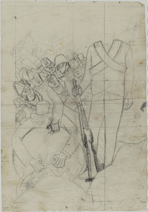 Study for left side of Hispano-America (Panel 14) for The Epic of American Civilization