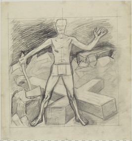 Study of Figure for Modern Migration of the Spirit (Panel 18) for The Epic of American Civilization