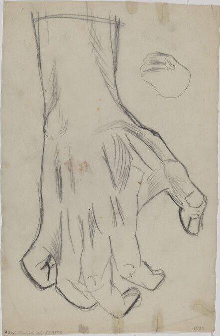 Study of Hand for Modern Human Sacrifice (Panel 17) for The Epic of American Civilization