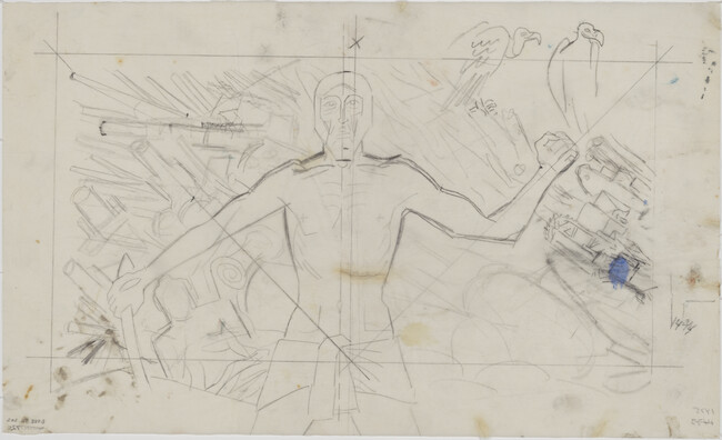 Study for upper half of Modern Migration of the Spirit (Panel 18) for The Epic of American Civilization