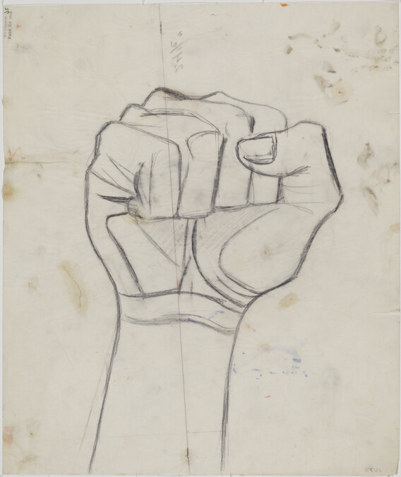 Study of Hand for Modern Migration of the Spirit (Panel 18) for The Epic of American Civilization