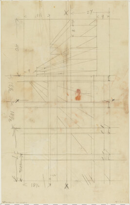 Grid for Architectural Layout for Modern Industrial Man (right panel, 3 of 3, Panel 20) for The Epic of...
