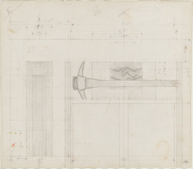 Study of Tools for the mural at the New School for Social Research, New York (East Wall)