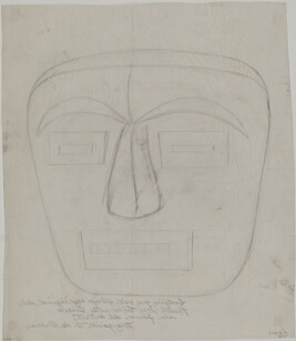 Study of Mask for Ancient Human Sacrifice (Panel 3) for The Epic of American Civilization