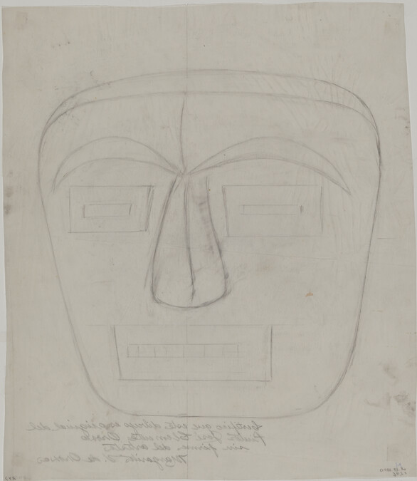 Study of Mask for Ancient Human Sacrifice (Panel 3) for The Epic of American Civilization