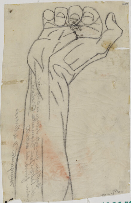 Study of Hand for The Pre-Columbian Golden Age (Panel 6) for The Epic of American Civilization