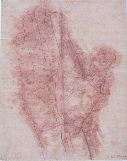 Study of a Hand (Palm) for the mural Man Released from the Mechanistic to the Creative Life