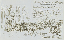 Illustrated Letter to Augustus Saint-Gaudens from Everett Shinn, Depicting the 