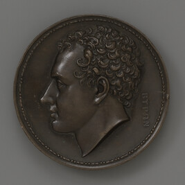 Lord Byron (obverse); Bay Tree and Lightning Bolts (reverse)