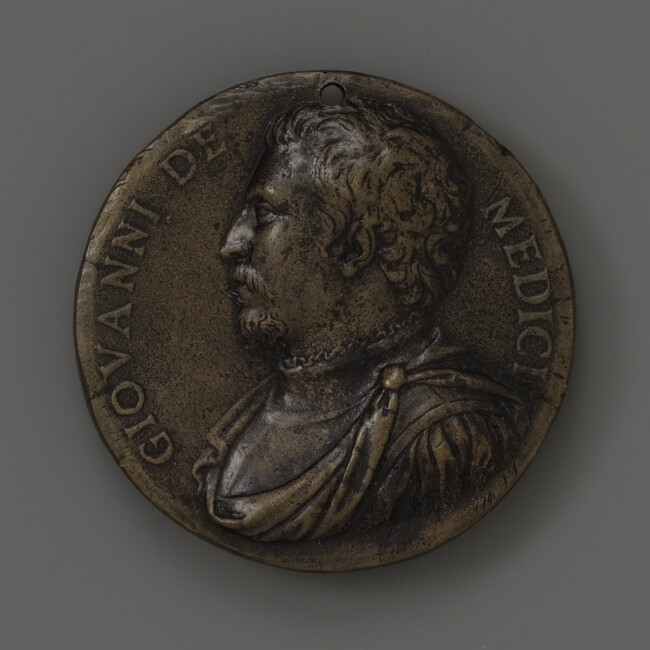 Giovanni de' Medici dalle Bande Nere (obverse); Thunderbolt of War (reverse)