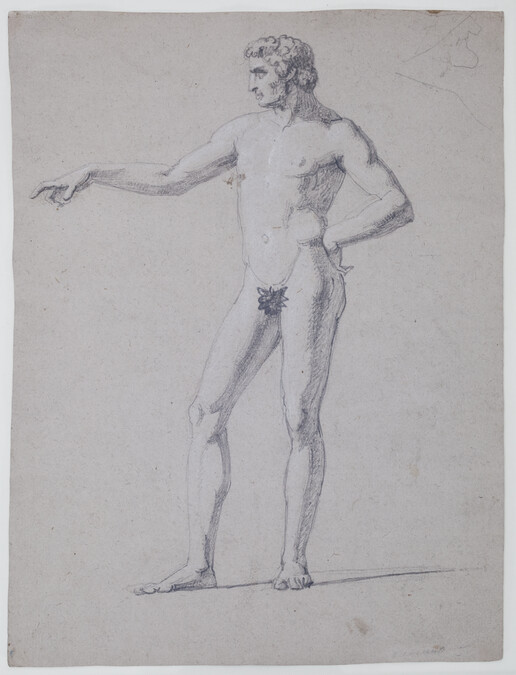 Standing Male Nude (Front); Male Figure Composition Sketch (Reverse)