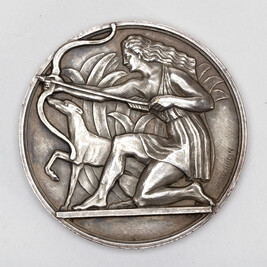 Diana the Huntress with Dog (obverse); Société Canine de Picardie (Canine Society of Picardie) (reverse)...