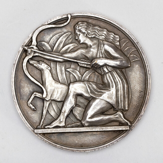 Diana the Huntress with Dog (obverse); Société Canine de Picardie (Canine Society of Picardie) (reverse)