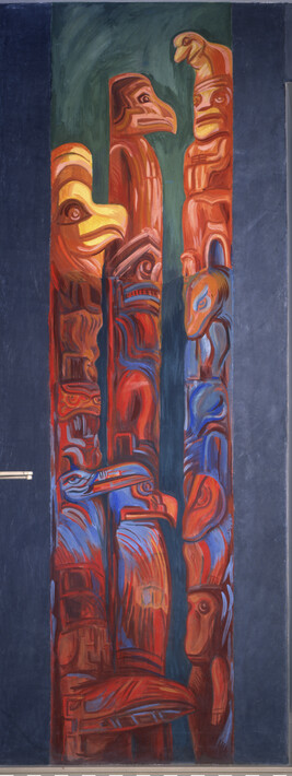 The Epic of American Civilization: Totem Poles (1 of 2 panels, Panel 9)