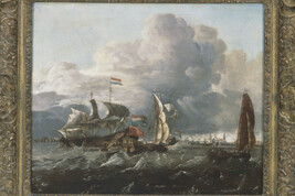 Harbor Scene with Warships
