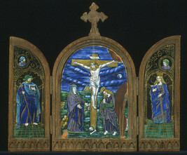 Triptych of the Crucifixion with Saints James and Barbara