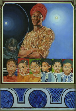 Betty Shabazz, panel five from The Temple Murals: The Life of Malcolm X