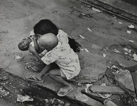 Three Indian Children Playing in the Street