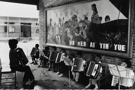 Accordion lesson at the kindergarten, Beijing, China