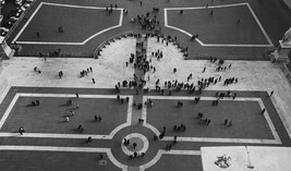 Overhead view of a piazza in Rome