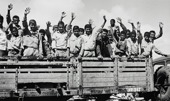 Truckload of children, Cuba (right panel of panorama)
