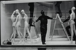 Storefront with mannequins, London, UK
