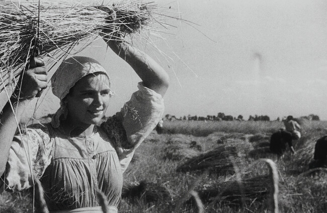 Young Woman with Wheat and Sickle