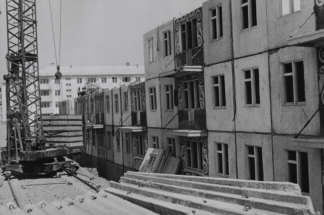 Apartment Complex Construction, Uzbekistan (left panel of panorama)