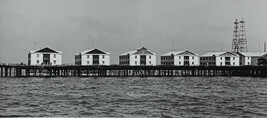 Buildings on the Pier, Neftyaniye Kamni Petroleum Settlement, near Baku, Azerbaijan