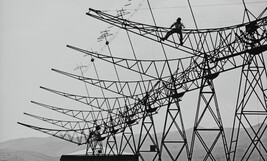 Worker on Electric Tower
