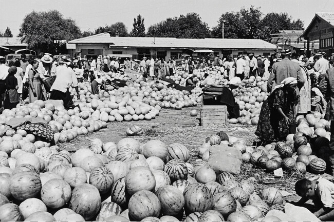 Watermelon Market, Samarkand, Uzbekistan (right panel of panorama)
