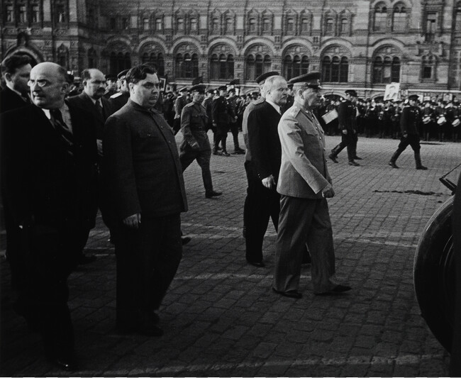 Stalin with Beria, Malenkov and Molotov in Red Square