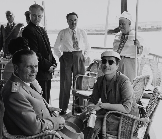 Tito, Mikoyan and Khrushchev on a Shipdeck