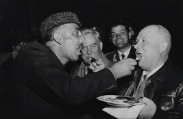 The Politics of Dinner, Afghanistan (Khrushchev Exchanges Food with the Afghan P.M. while Bulganin Looks...