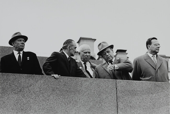 Khrushchev, Mikoyan and Other Leaders on the Lenin Mausoleum