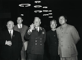 Khrushchev, Bulganin, Zhou En-Lay (Enlai) and Mao (Zedong) at the Exhibition, Beijing