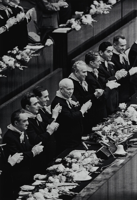 Political Leadership in Pioneer Uniforms (Mikoyan, Brezhnev, Khrushchev, Syslov [with glasses], Gromyko)