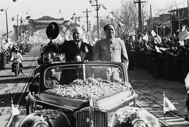 Parade for Voroshilov and Mao Tse Tung (Zedong)
