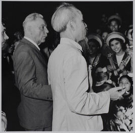 Voroshilov and Ho Chi Minh Greeted by Ecstatic Children, Vietnam (left panel of panorama)