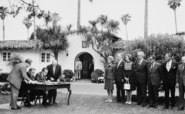 Signing Ceremony for Nixon and Brezhnev, San Clemente, California. Onlookers include Pat Nixon, John...