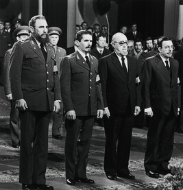 Castro Paying his Respects at Andropov's Funeral