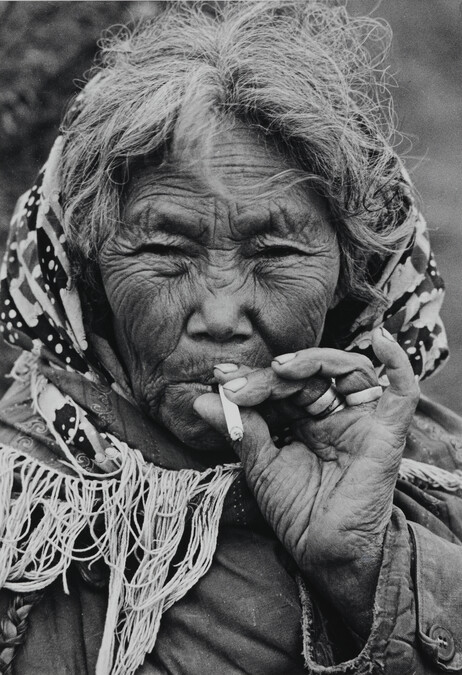 Chukotka Woman Smoking Cigarette