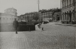 Street scene with man in the foreground, Leningrad