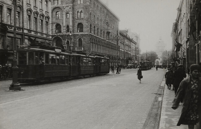Scene with streetcar, Leningrad