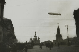 Red Square (Place Rouge) with the Graf Zeppelin in the sky, Moscow