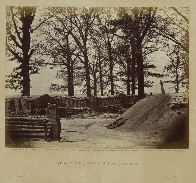 View of the Interior of Fort Steadman, plate 84 from Gardner's Photographic Sketchbook of the Civil War, Volume II
