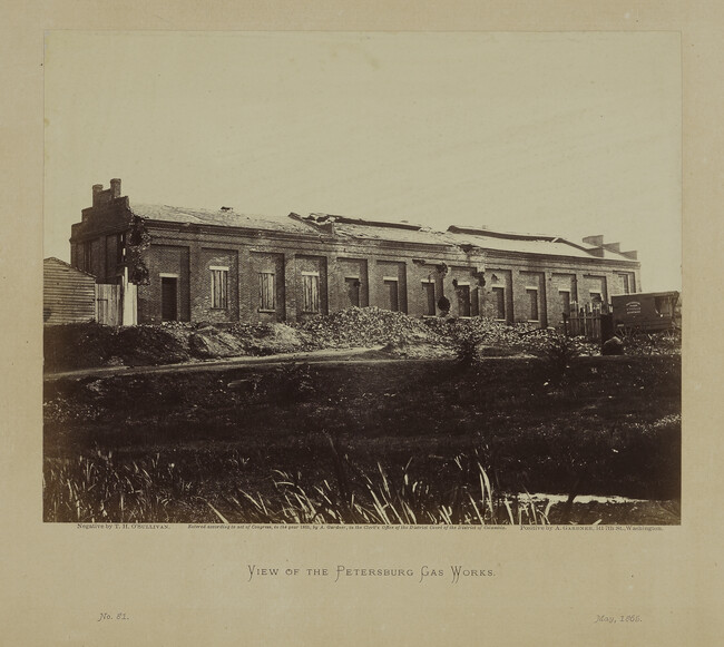 View of the Petersburg Gas Works, plate 81 from Gardner's Photographic Sketchbook of the Civil War, Volume II